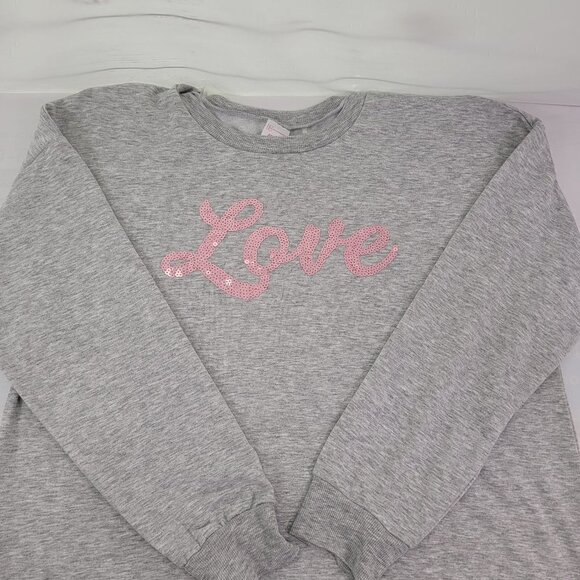 No Boundaries LOVE Sequin Women’s Pullover Sweatshirt – Size Large or 2XL - Picture 5 of 16
